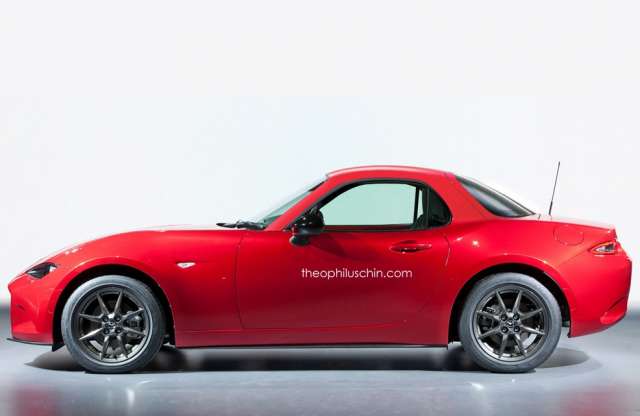 Mazda MX-5 nyitható fémtetős és kupé kivitelben, nem hivatalos grafikán