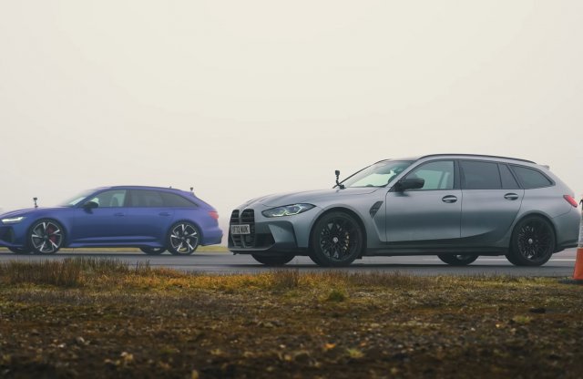 Videón, ahogy összefeszül a BMW M3 új kombiváltozata az egy kategóriával nagyobb Audi RS6-tal