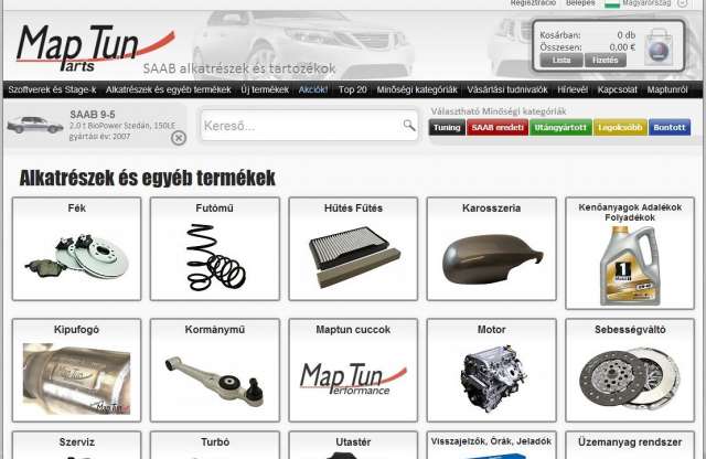 Maptunparts webáruház: csakis Saab-tulajdonosoknak