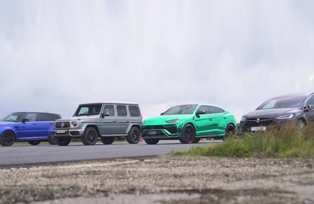 A négy leggyorsabb SUV versenyez egymás ellen, vajon gyorsabbak a Teslánál?