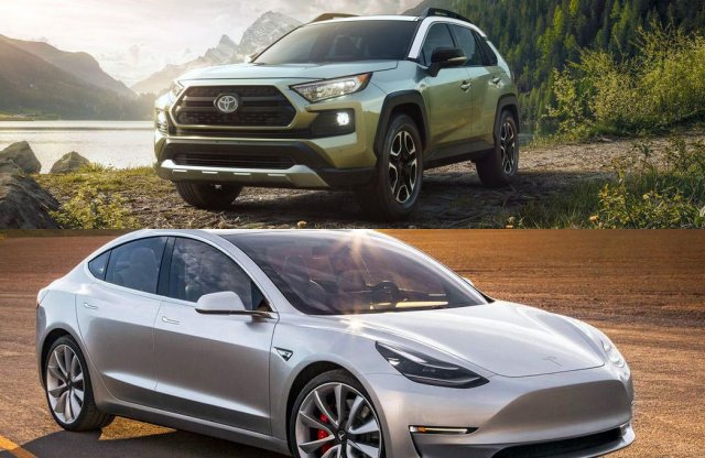 Melyik takarékosabb: az új Toyota RAV4 hibrid vagy a Tesla Model 3?