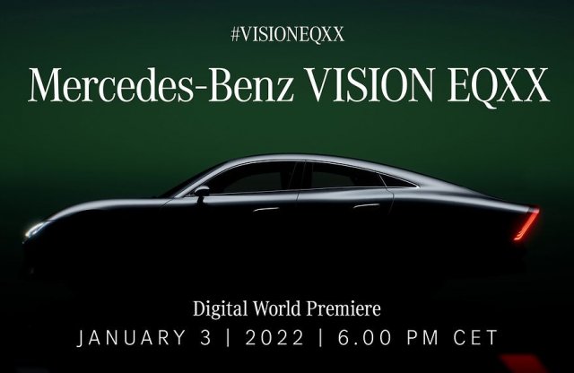 A Mercedes-Benz legújabb koncepcióautója, a VISION EQXX január elején fog debütálni