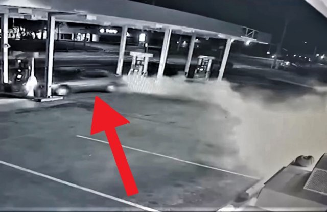 Egy benzinkúton égetett gumit, majd belehajtott a kútoszlopba egy 18 éves amerikai fiú