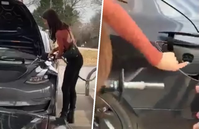 A nap videója: vajon megtalálják a lányok, hogy hová kell tölteni a benzint a Teslába?