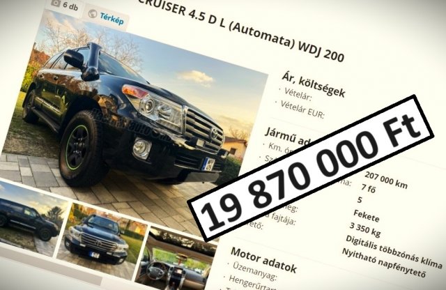 19,87 millióért hirdetik ezt a 2014-ben gyártott Toyota Land Cruisert