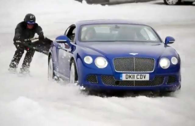 Bentley Continental GT húzta a síelőt