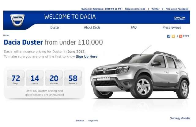Száz fonttal előrendelhető a Dacia Duster
